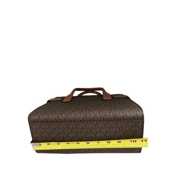 NWT Michael Kors Carmen Medium Flap Satchel Brown Handbag MK Crossbody Bag Purse - Picture 13 of 16